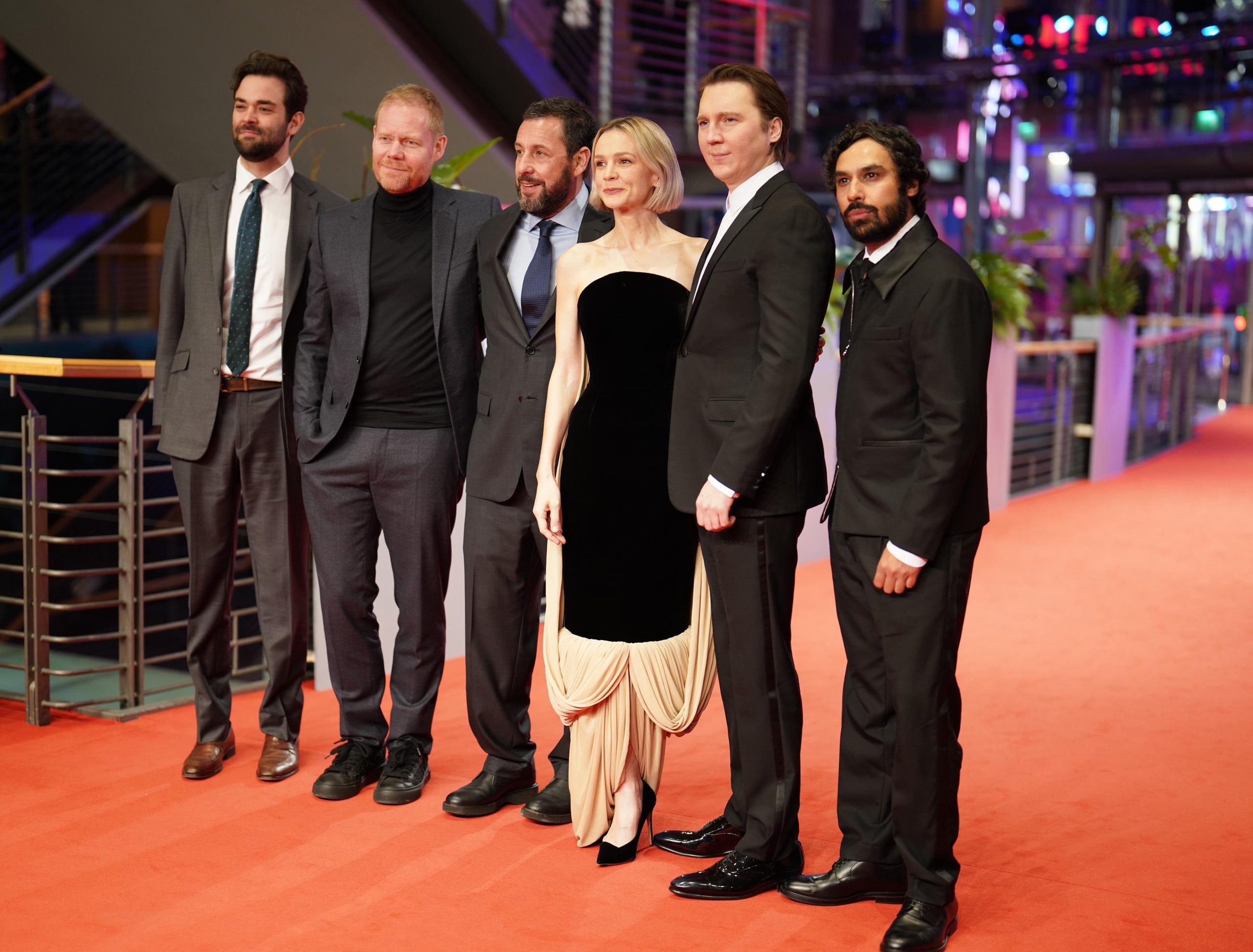 The cast of Spaceman standing together on the Berlinale red carpet.