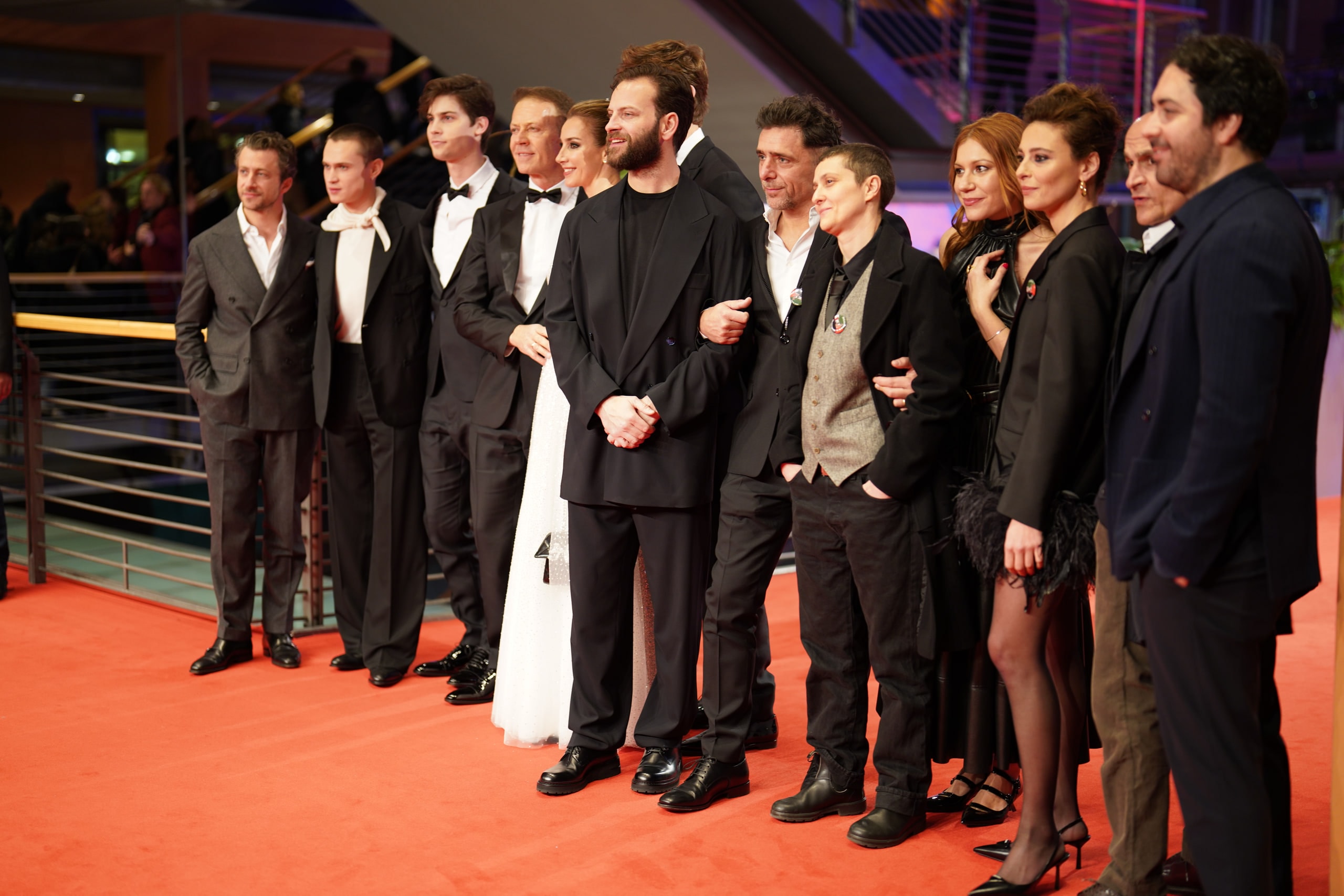 The Seven Veils cast and crew lined up together on the Berlinale red carpet.