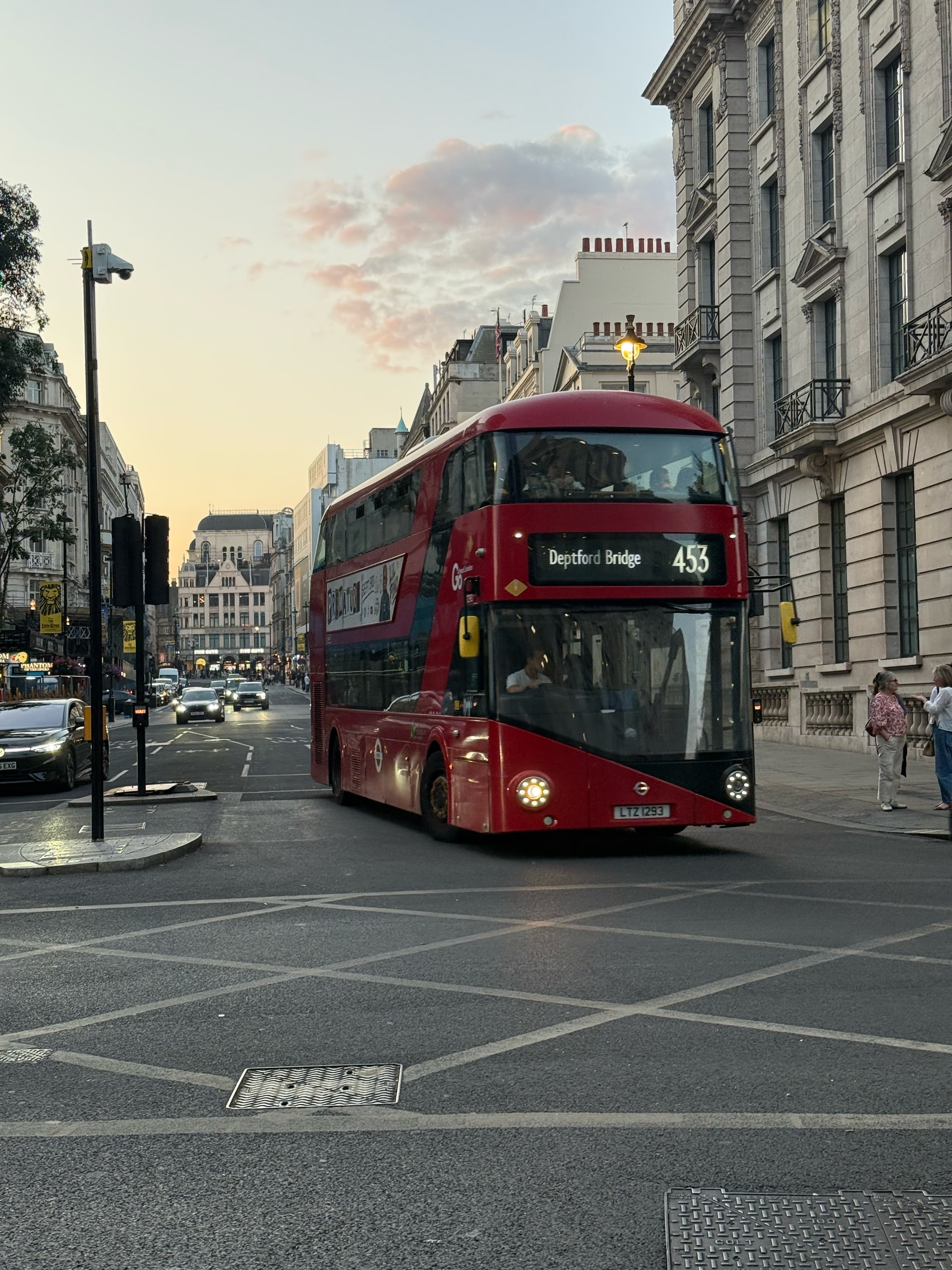 A red Routemaster bus waiting on Regent Street.